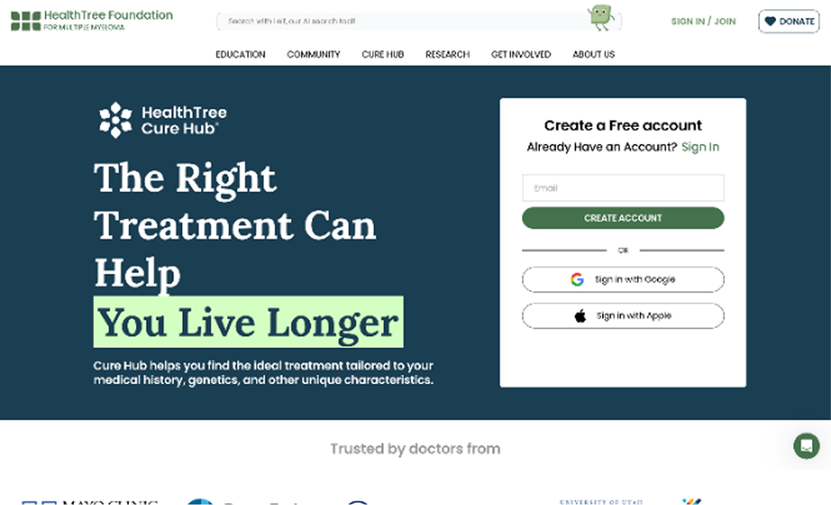 HealthTree Foundation Website